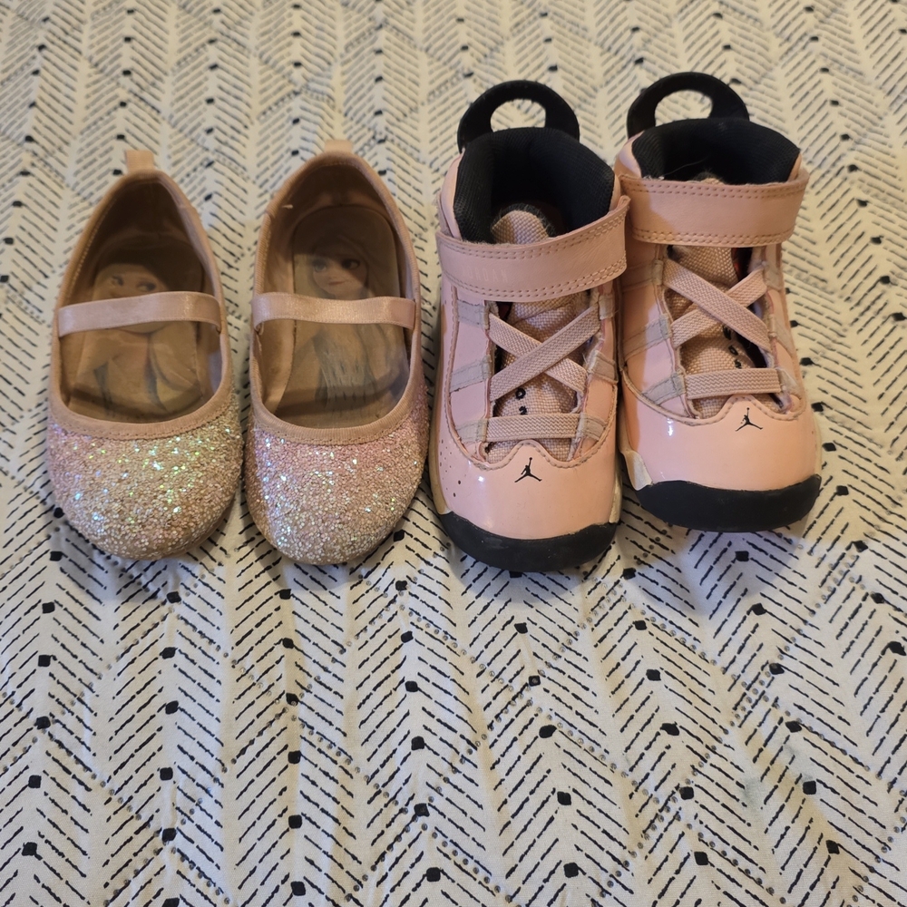 Kids Pink Glitter and Sneakers Shoe Set